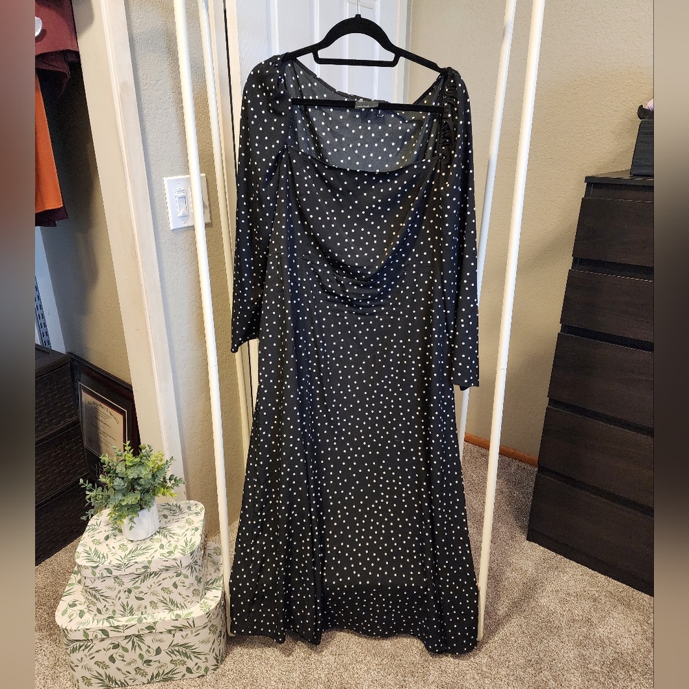 Asos Curve Polka Dot Maxi Dress